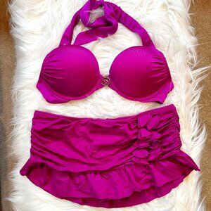 Victoria's Secret Bombshell Bikini with Ruffle Skirt Bottoms - 34B | M